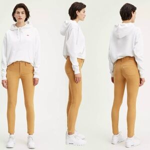 Levi’s 721 HIGH RISE SKINNY CORDUROY PANTS in Golden Khaki - Brown Strechy Sz 27
